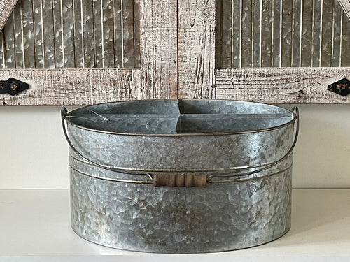 Galvanized Metal Farmhouse Caddy