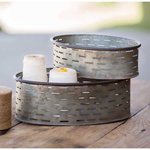Set Of Two Olive Buckets