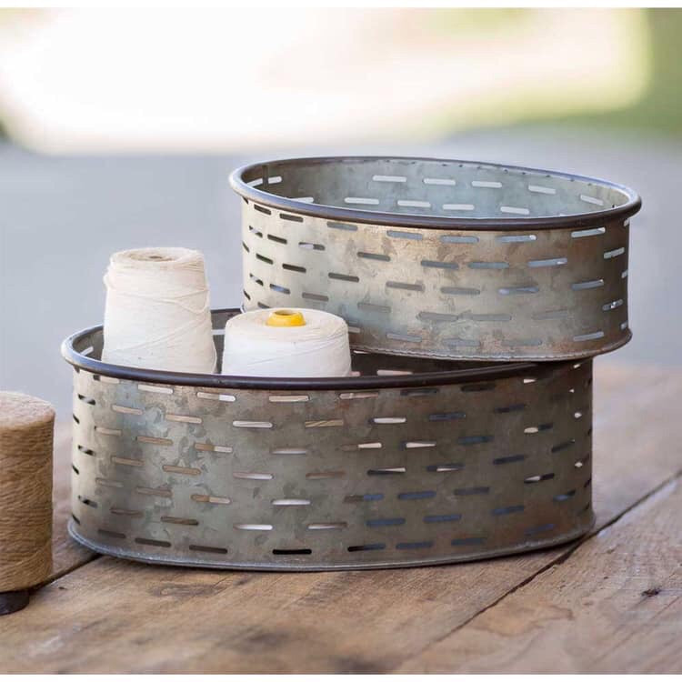 Set Of Two Olive Buckets