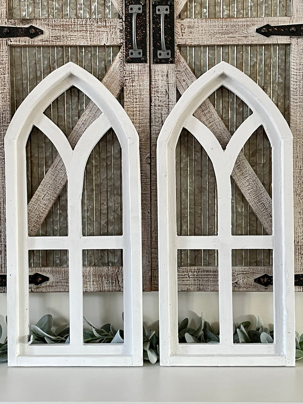 Rustic Farmhouse Cathedral Arch Wood Wall Decor Set Of Two