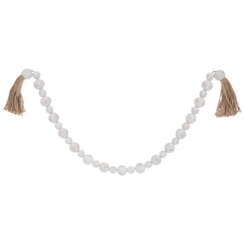 Distressed White Wood Beads