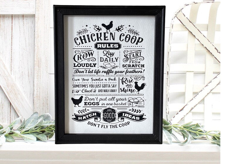 Chicken Coop Rules Farmhouse Wall Decor