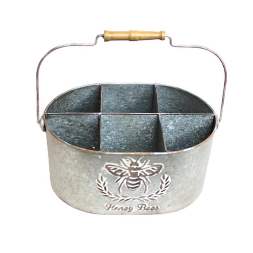 Galvanized Metal Farmhouse Bee Caddy