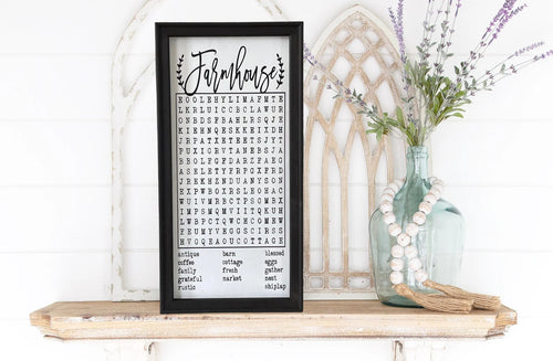 Farmhouse Word Search Wall Decor