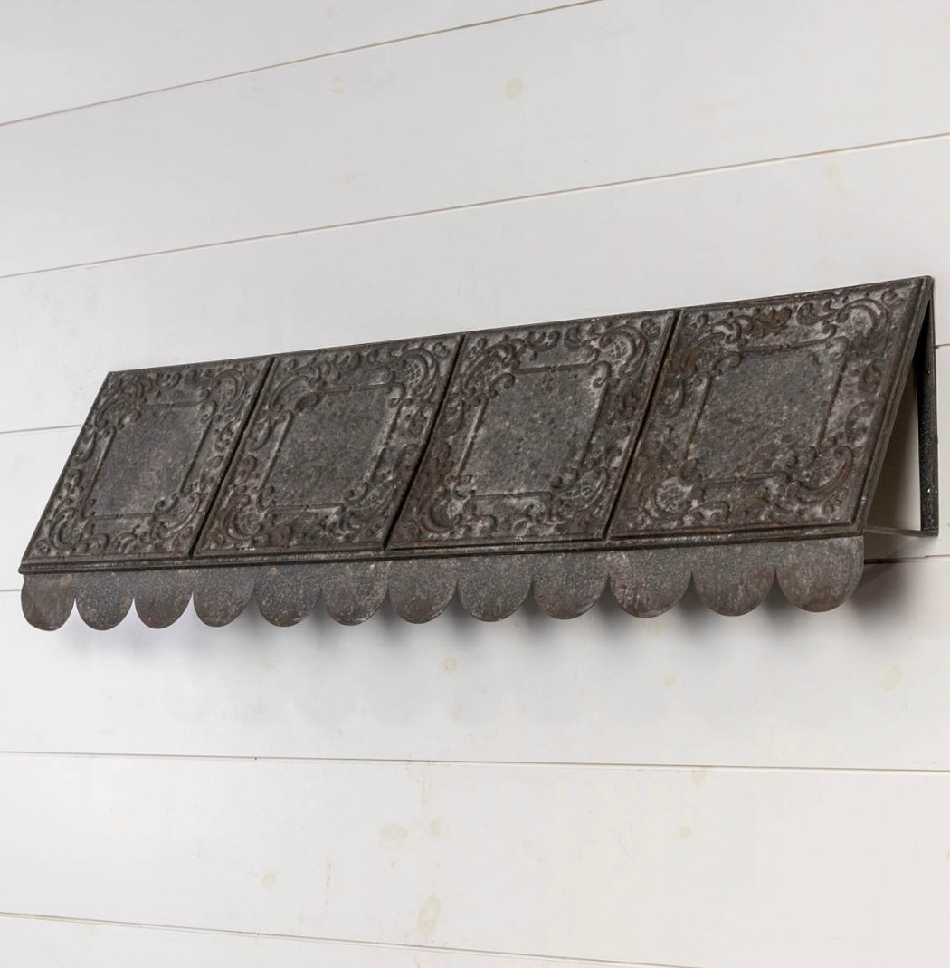Large Farmhouse Vintage Style Decorative Metal Awning
