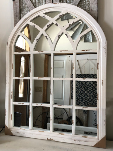 Large Distressed Arch Mirror