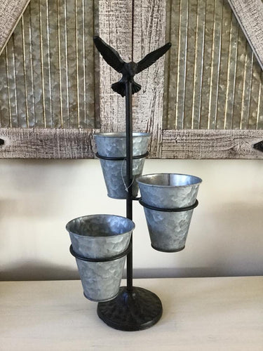 Metal Planter With Buckets