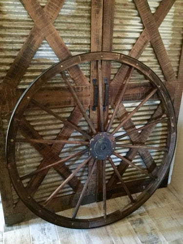 Large 42” indoor/outdoor wooden wagon wheel