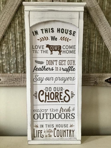 Farmhouse Rules Wood Wall Decor